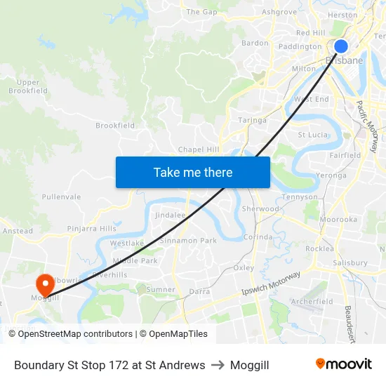Boundary St Stop 172 at St Andrews to Moggill map