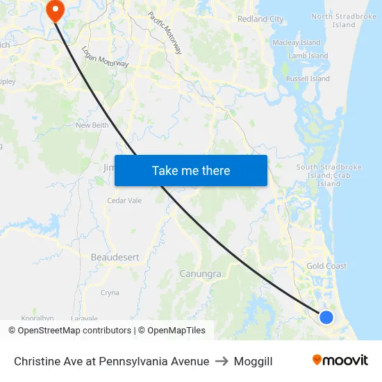Christine Ave at Pennsylvania Avenue to Moggill map