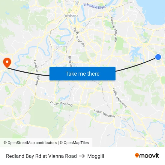 Redland Bay Rd at Vienna Road to Moggill map