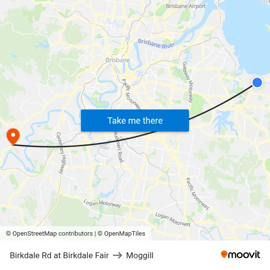 Birkdale Rd at Birkdale Fair to Moggill map
