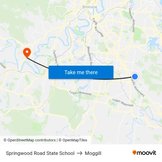 Springwood Road State School to Moggill map