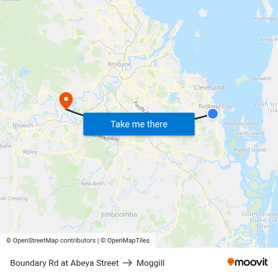 Boundary Rd at Abeya Street to Moggill map