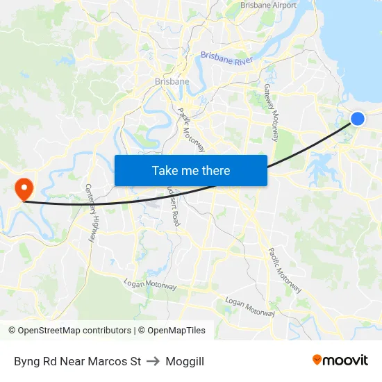 Byng Rd Near Marcos St to Moggill map
