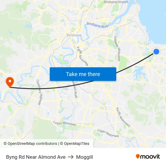 Byng Rd Near Almond Ave to Moggill map