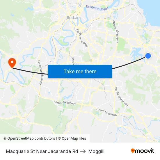 Macquarie St Near Jacaranda Rd to Moggill map
