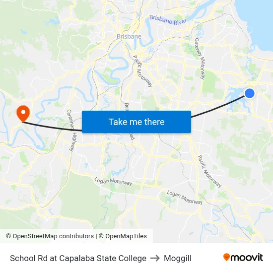 School Rd at Capalaba State College to Moggill map