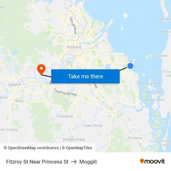 Fitzroy St Near Princess St to Moggill map