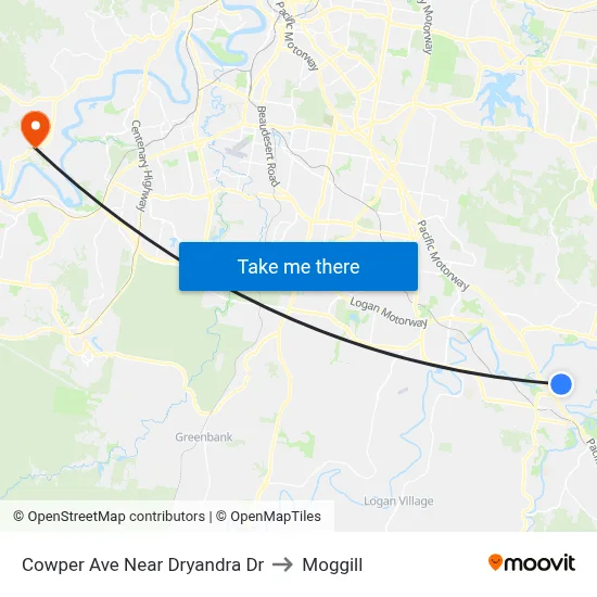 Cowper Ave Near Dryandra Dr to Moggill map