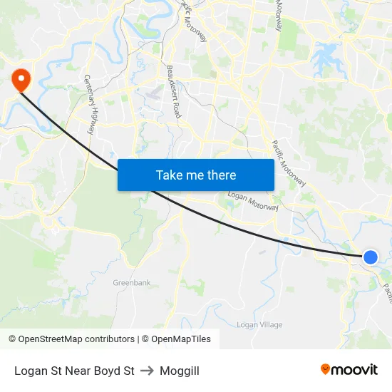 Logan St Near Boyd St to Moggill map