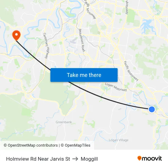 Holmview Rd Near Jarvis St to Moggill map