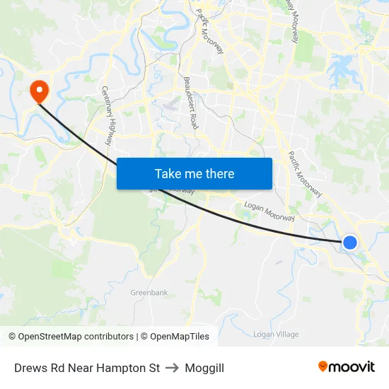 Drews Rd Near Hampton St to Moggill map