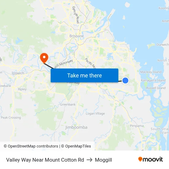 Valley Way Near Mount Cotton Rd to Moggill map