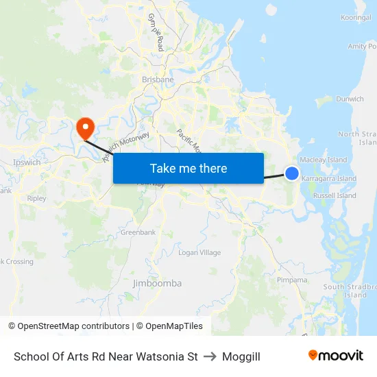 School Of Arts Rd Near Watsonia St to Moggill map