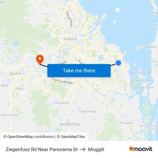 Ziegenfusz Rd Near Panorama Dr to Moggill map