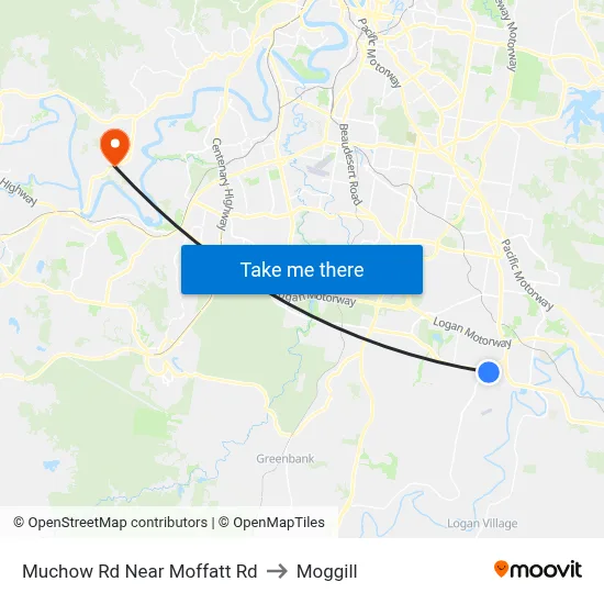 Muchow Rd Near Moffatt Rd to Moggill map