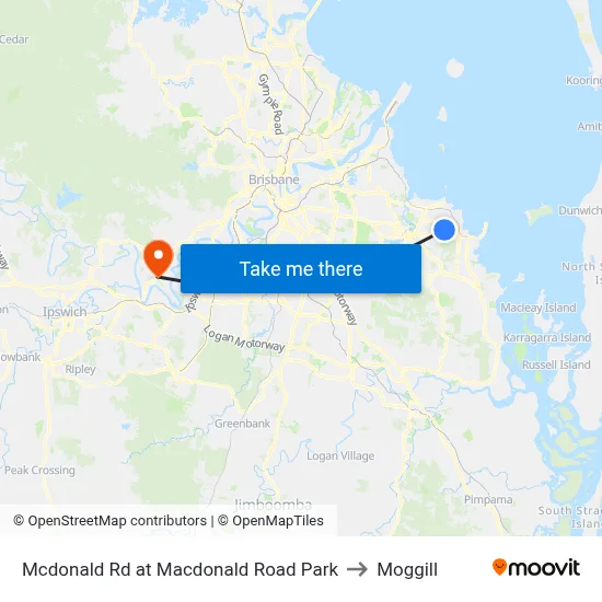 Mcdonald Rd at Macdonald Road Park to Moggill map
