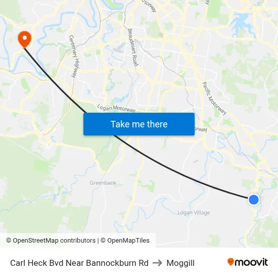 Carl Heck Bvd Near Bannockburn Rd to Moggill map
