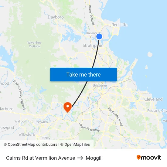 Cairns Rd at Vermilion Avenue to Moggill map