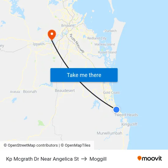 Kp Mcgrath Dr Near Angelica St to Moggill map