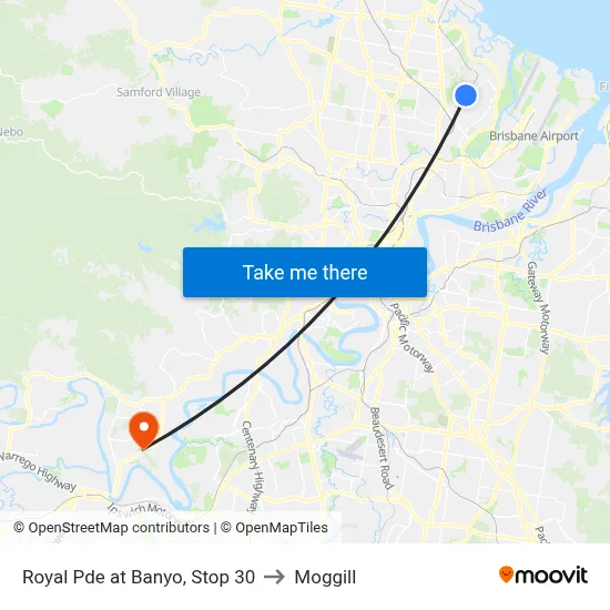 Royal Pde at Banyo, Stop 30 to Moggill map