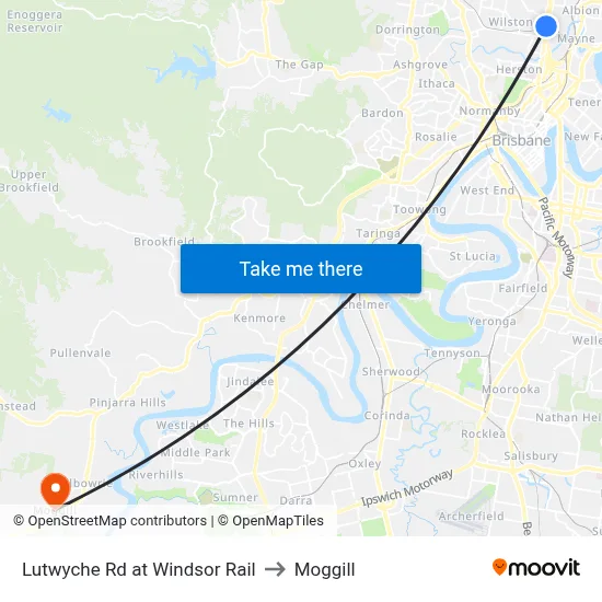 Lutwyche Rd at Windsor Rail to Moggill map