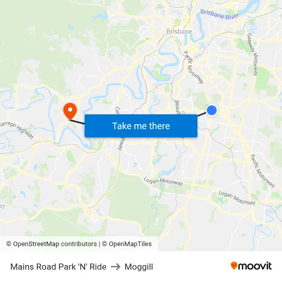 Mains Road Park 'N' Ride to Moggill map
