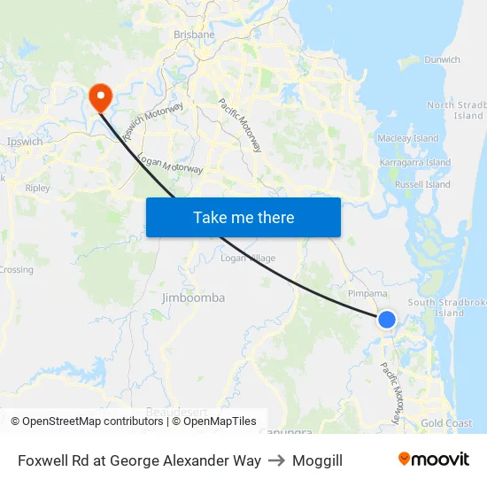 Foxwell Rd at George Alexander Way to Moggill map