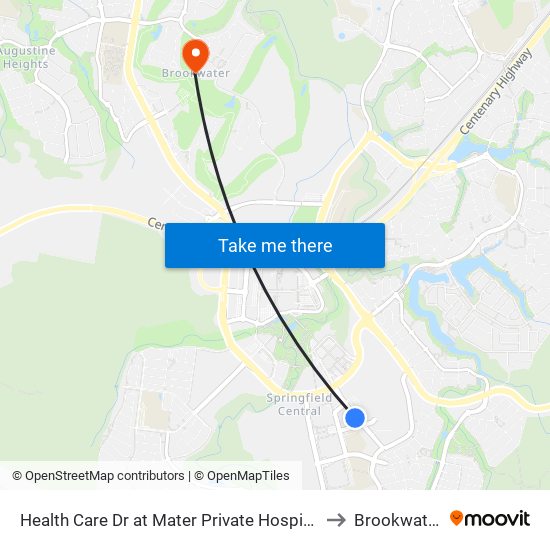 Health Care Dr at Mater Private Hospital to Brookwater map