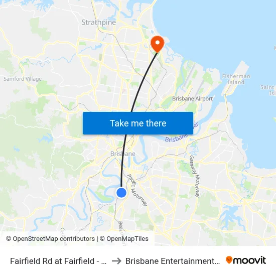 Fairfield Rd at Fairfield - Venner to Brisbane Entertainment Centre map