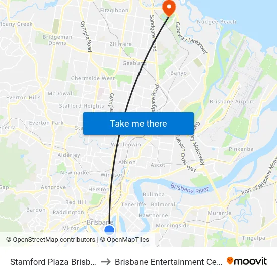 Stamford Plaza Brisbane to Brisbane Entertainment Centre map