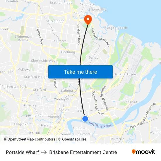 Portside Wharf to Brisbane Entertainment Centre map