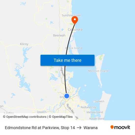 Edmondstone Rd at Parkview, Stop 14 to Warana map