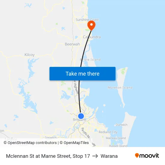 Mclennan St at Marne Street, Stop 17 to Warana map