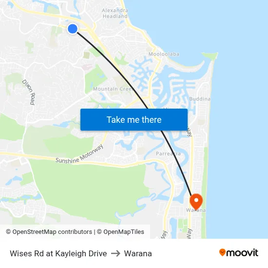 Wises Rd at Kayleigh Drive to Warana map