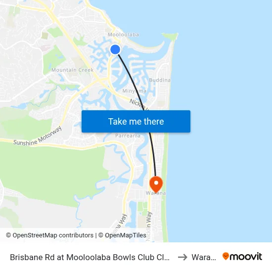 Brisbane Rd at Mooloolaba Bowls Club Closed to Warana map