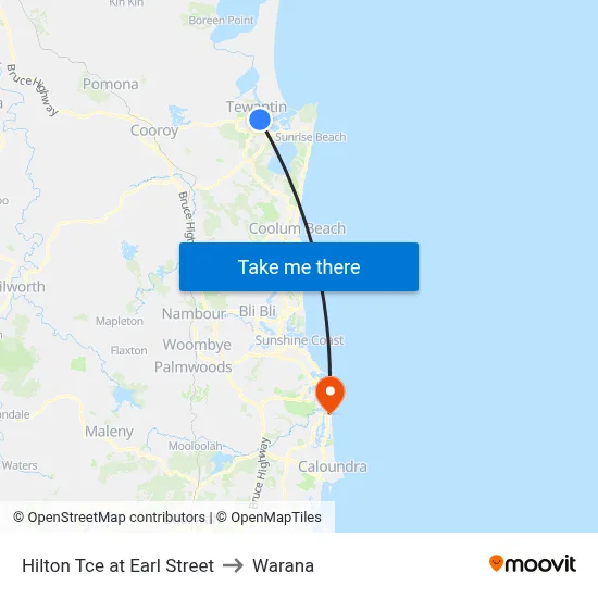 Hilton Tce at Earl Street to Warana map