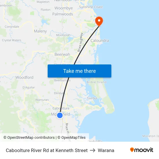 Caboolture River Rd at Kenneth Street to Warana map