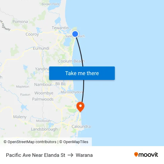 Pacific Ave Near Elanda St to Warana map