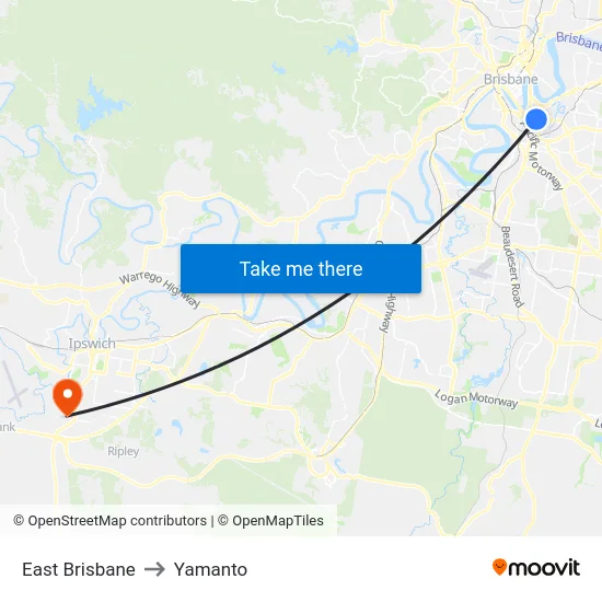 East Brisbane to Yamanto map