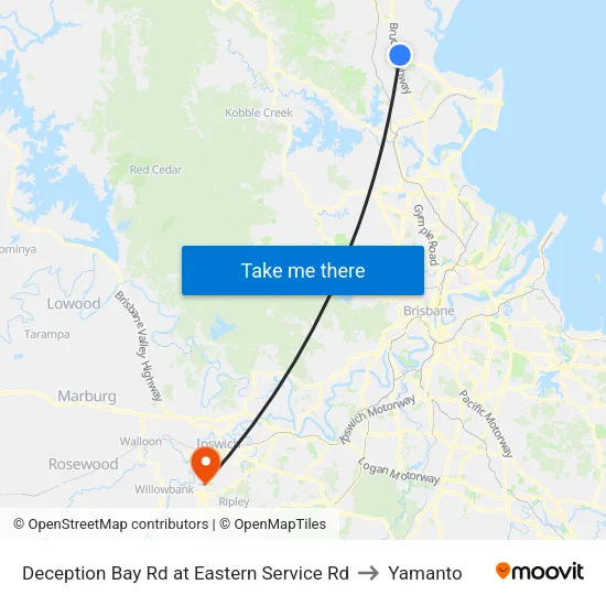 Deception Bay Rd at Eastern Service Rd to Yamanto map