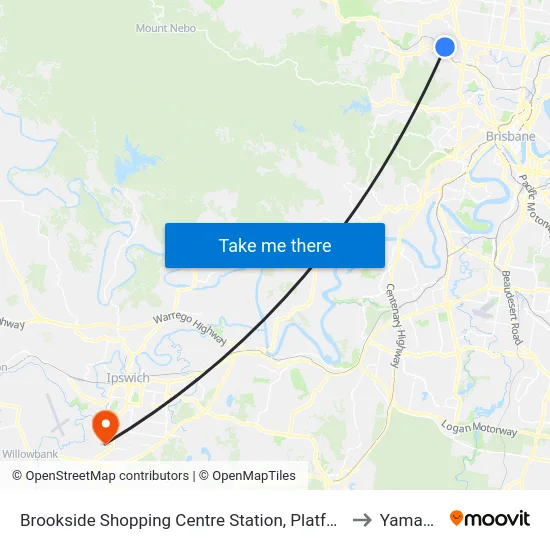 Brookside Shopping Centre Station, Platform A to Yamanto map