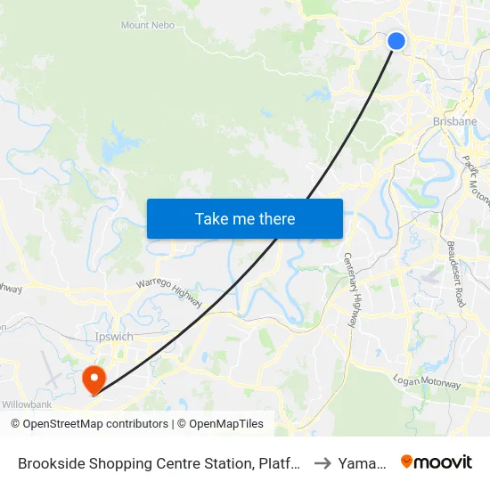 Brookside Shopping Centre Station, Platform B to Yamanto map