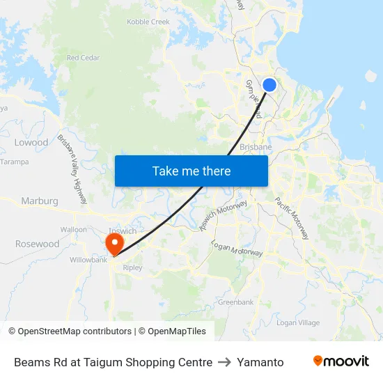 Beams Rd at Taigum Shopping Centre to Yamanto map