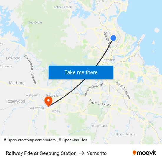 Railway Pde at Geebung Station to Yamanto map