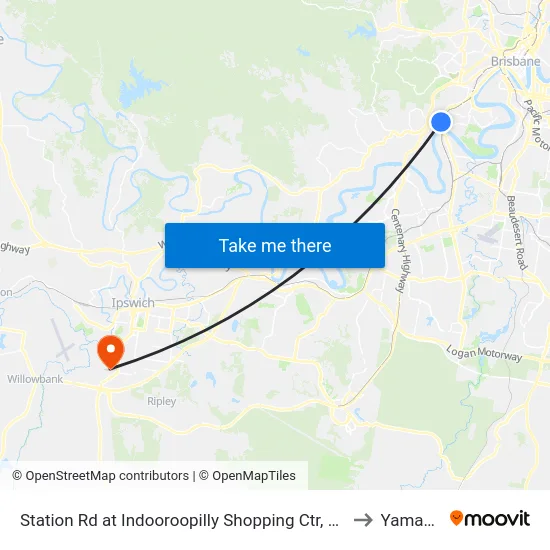 Station Rd at Indooroopilly Shopping Ctr, Stop D to Yamanto map