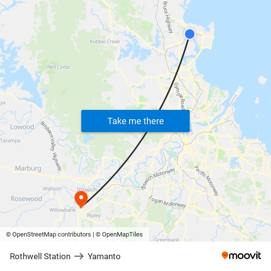 Rothwell Station to Yamanto map