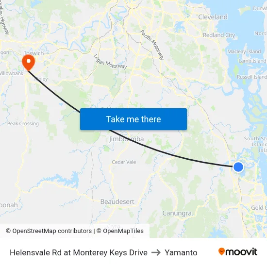 Helensvale Rd at Monterey Keys Drive to Yamanto map