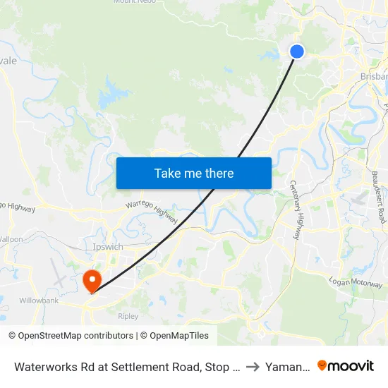 Waterworks Rd at Settlement Road, Stop 36 to Yamanto map