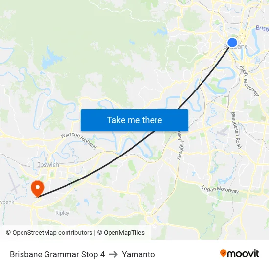 Brisbane Grammar Stop 4 to Yamanto map