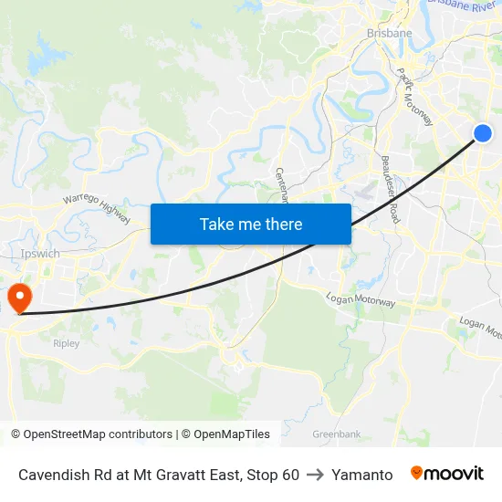 Cavendish Rd at Mt Gravatt East, Stop 60 to Yamanto map